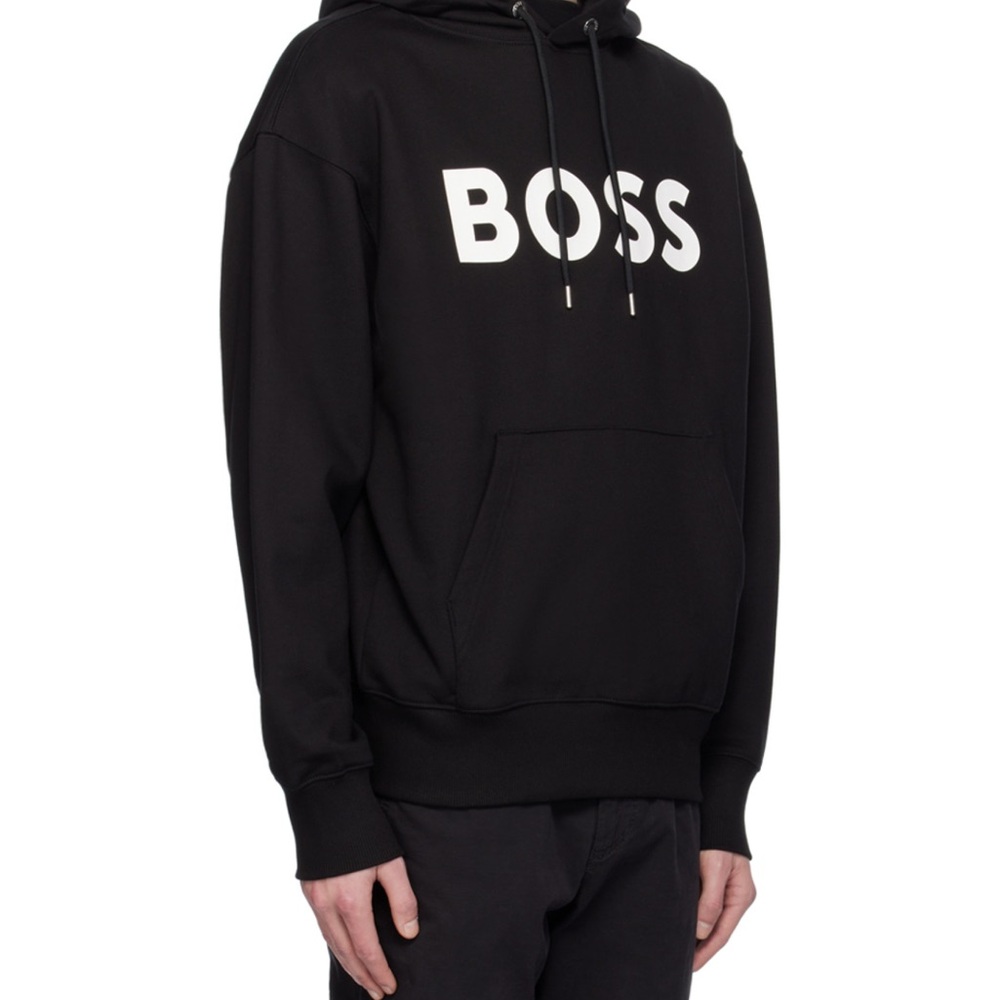 BOSS Black Hoodie with White Logo